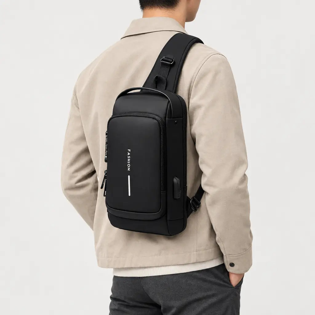 Sacoche homme antivol - noir