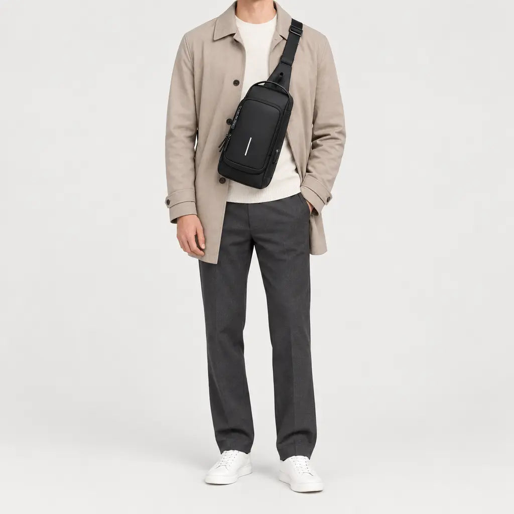 Sacoche homme antivol - noir