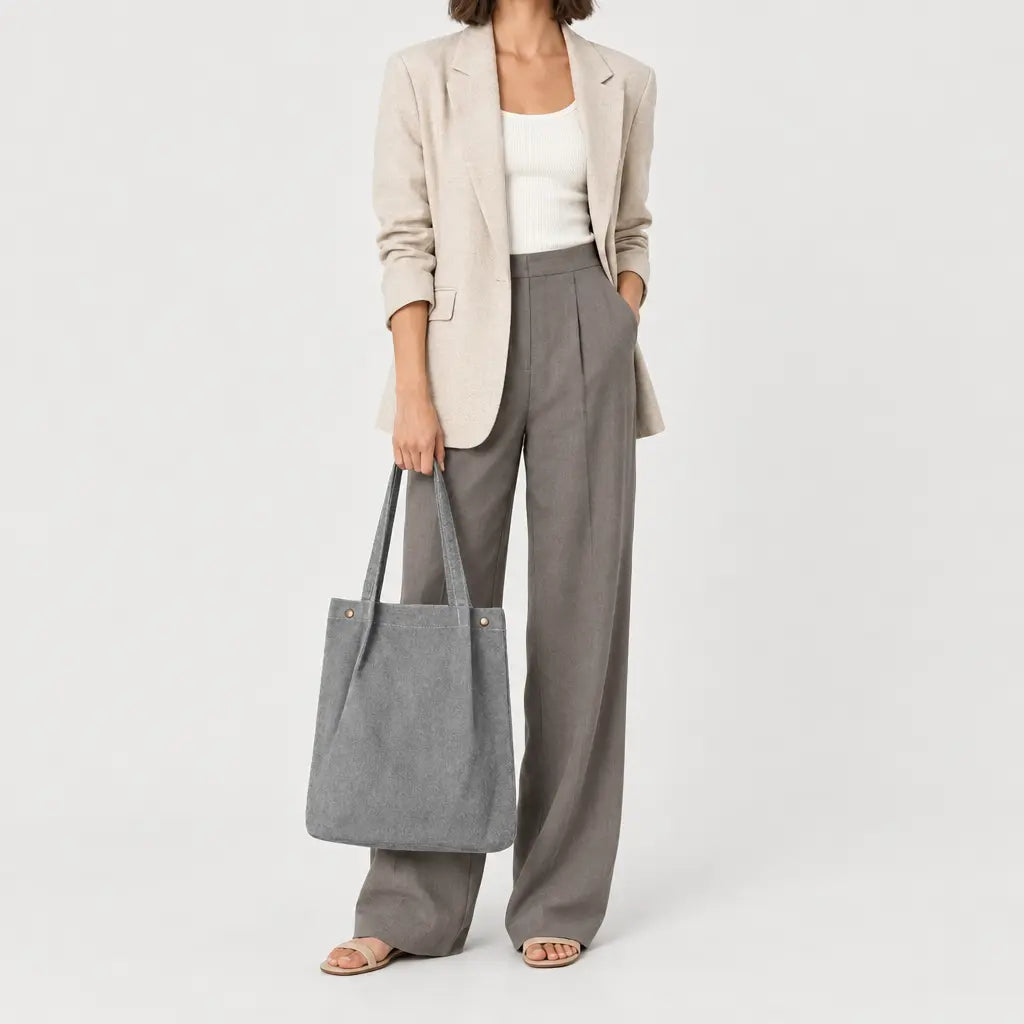Sac cabas femme lavable - gris
