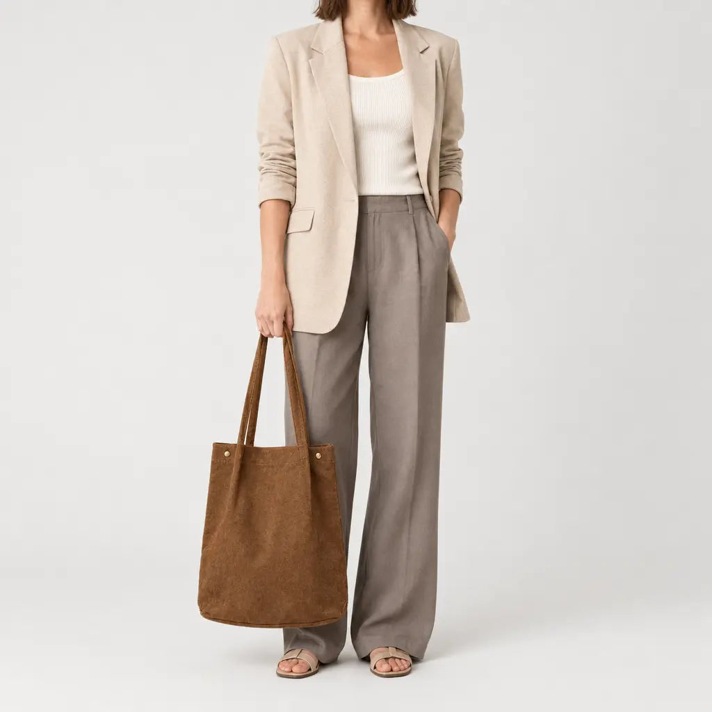 Sac cabas femme lavable - marron