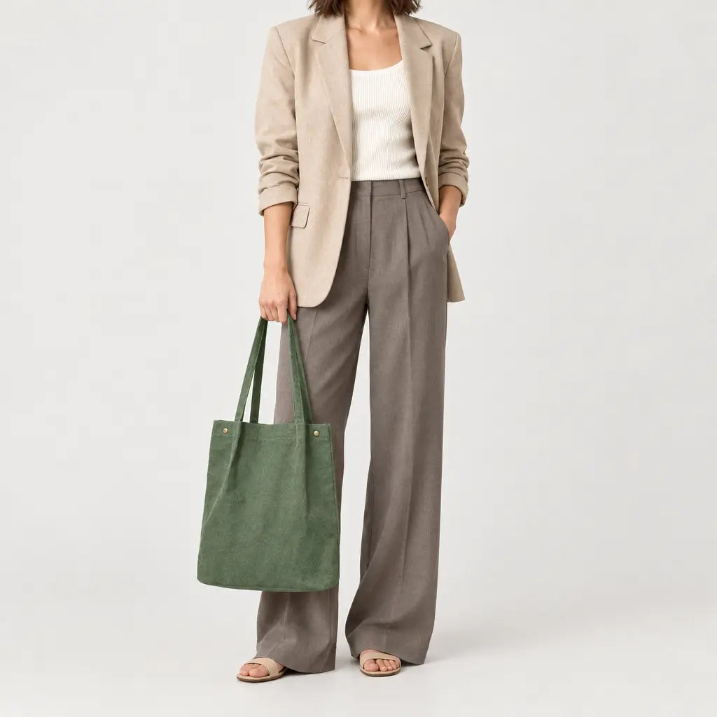 Sac cabas femme lavable - vert