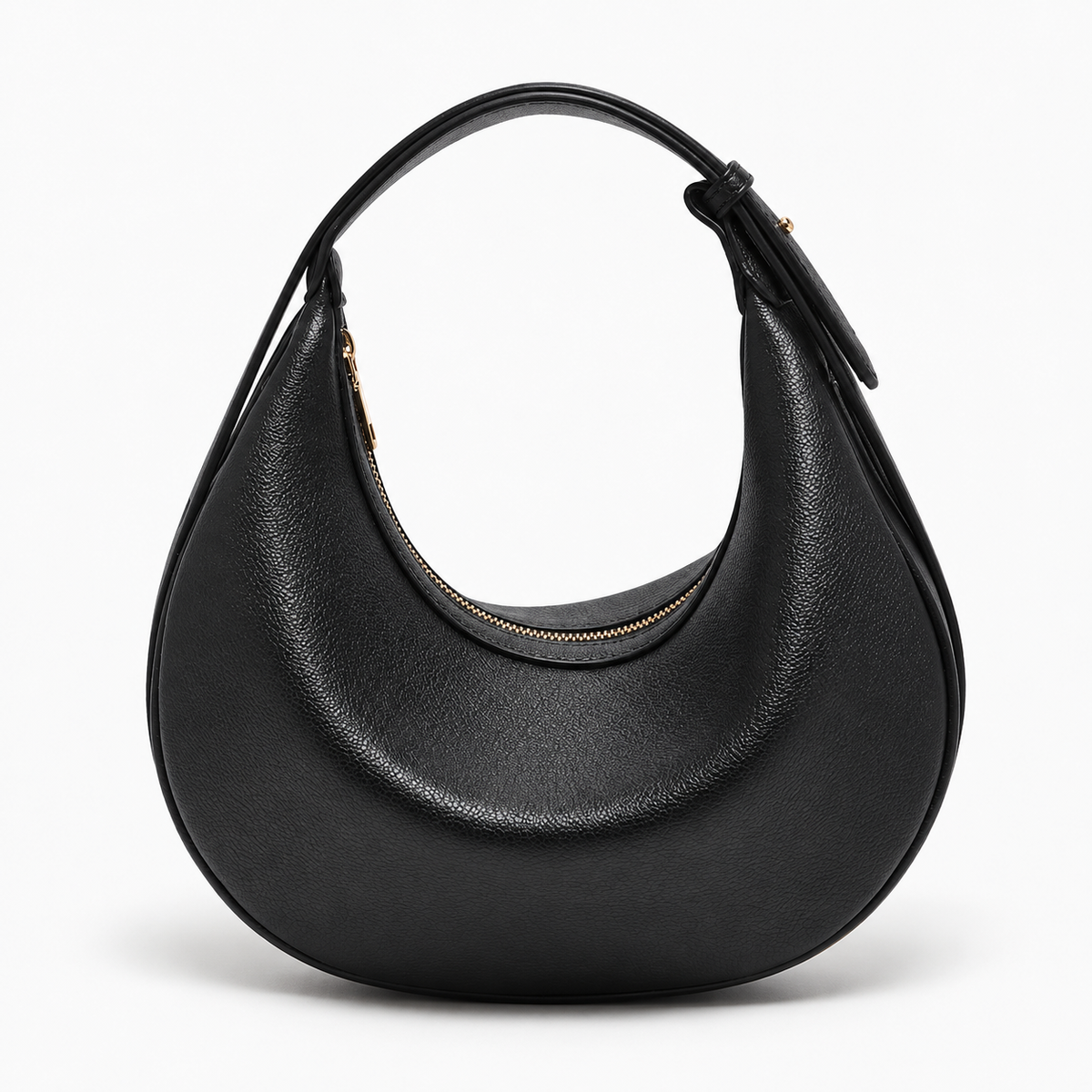 Sac demi-lune femme en simili cuir - noir