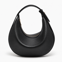Sac demi-lune femme en simili cuir - noir