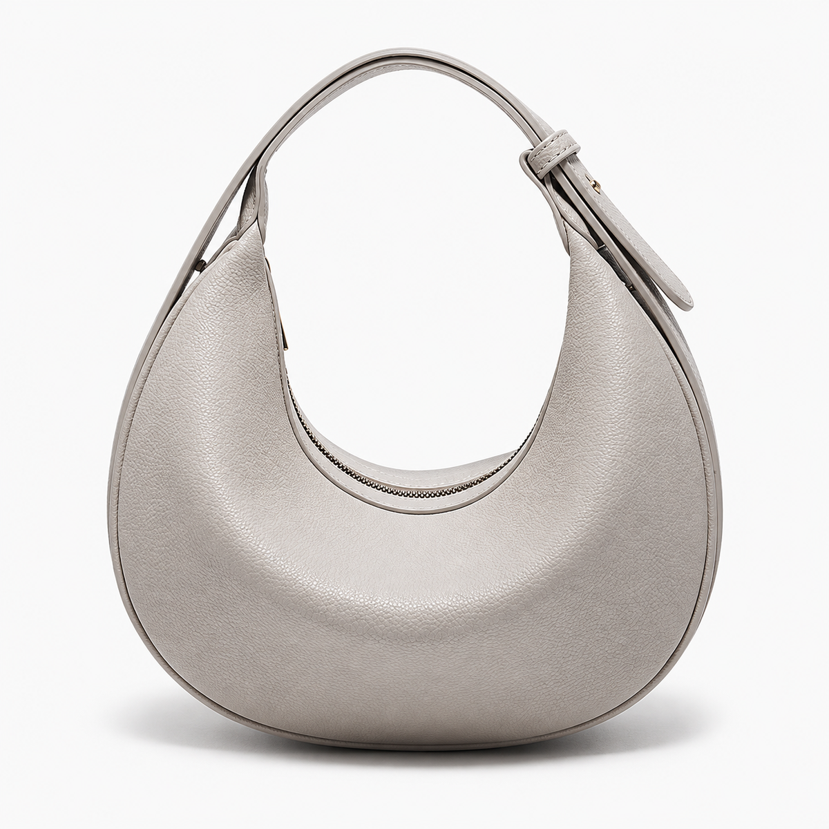 Sac demi-lune femme en simili cuir - gris