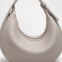 Sac demi-lune femme en simili cuir - gris