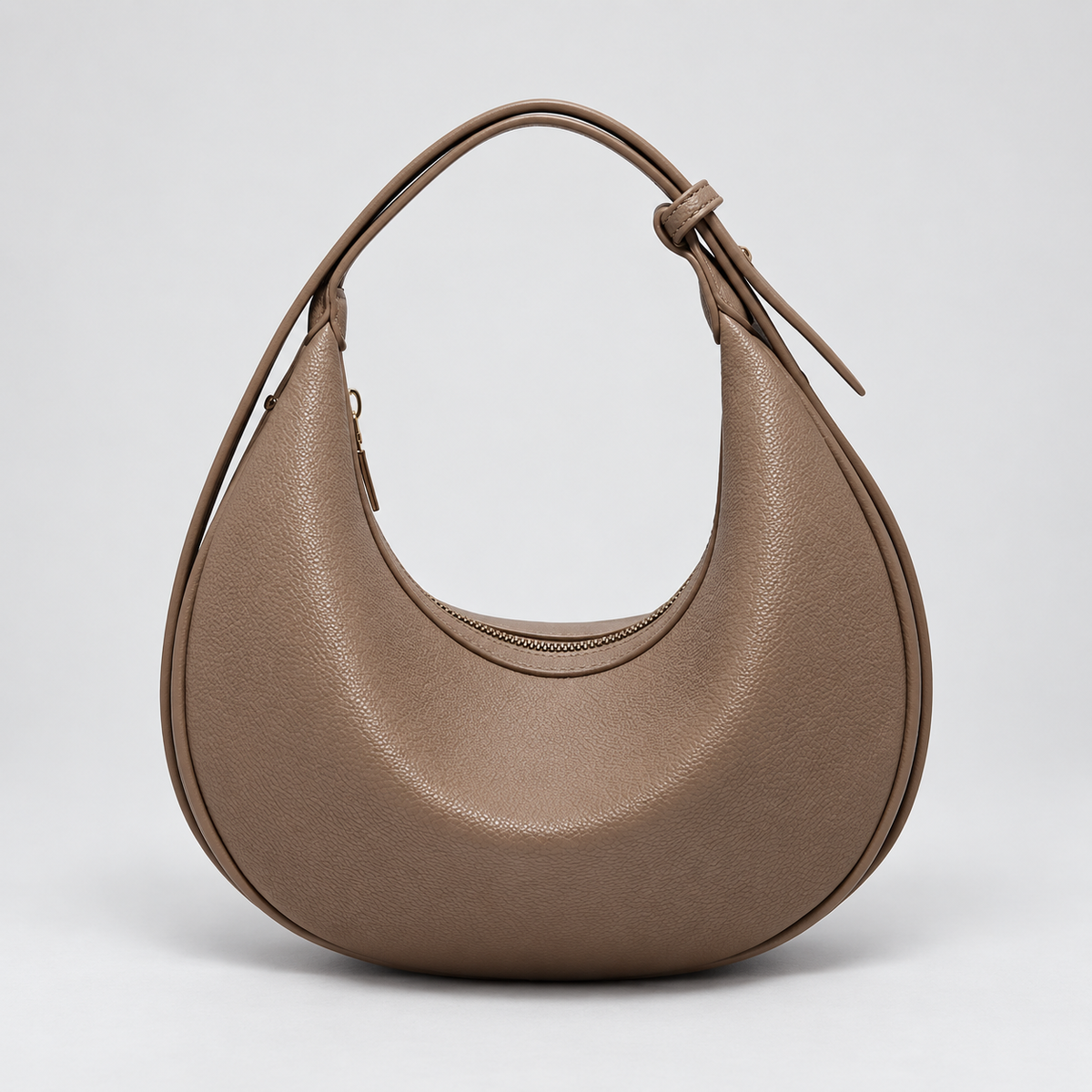 Sac demi-lune femme en simili cuir - marron