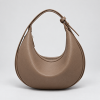 Sac demi-lune femme en simili cuir - marron