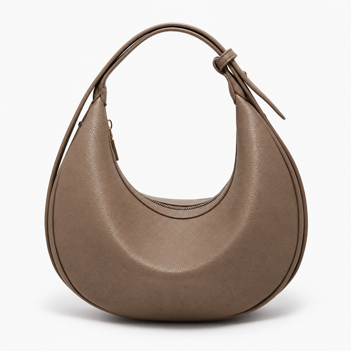 Sac demi-lune femme en simili cuir - marron