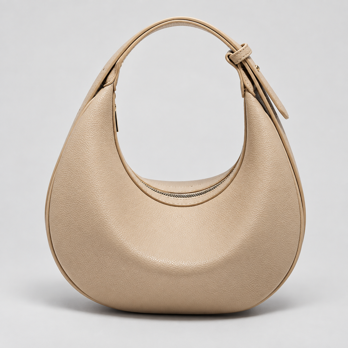 Sac demi-lune femme en simili cuir - kaki