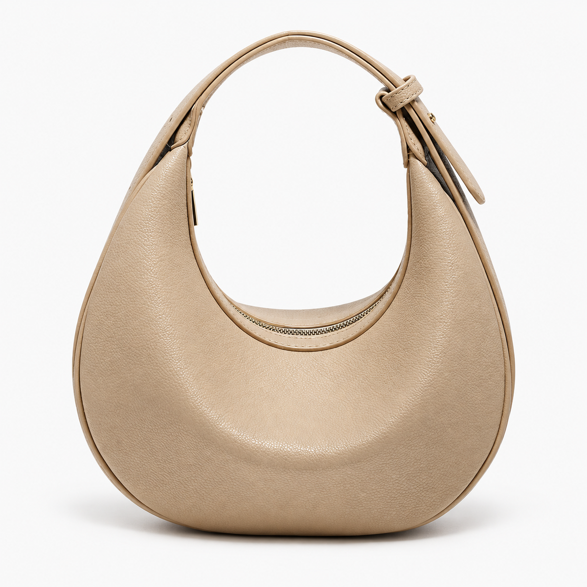 Sac demi-lune femme en simili cuir - kaki
