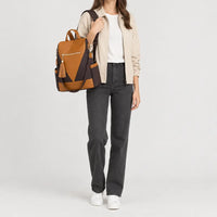 Sac à dos femme antivol - orange-avec-marron