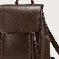 Sac à dos femme en cuir véritable - cafe