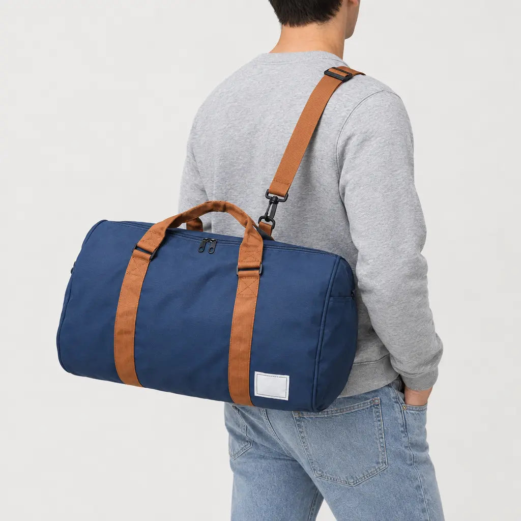 Sac de voyage homme à compartiment chaussures - bleu