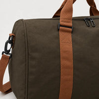 Sac de voyage homme à compartiment chaussures - kaki-fonce