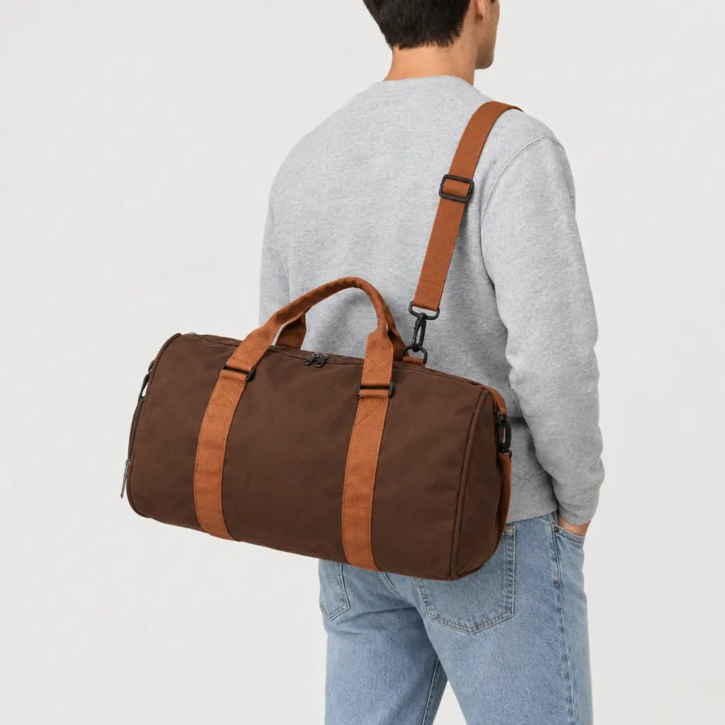 Sac de voyage homme à compartiment chaussures - marron