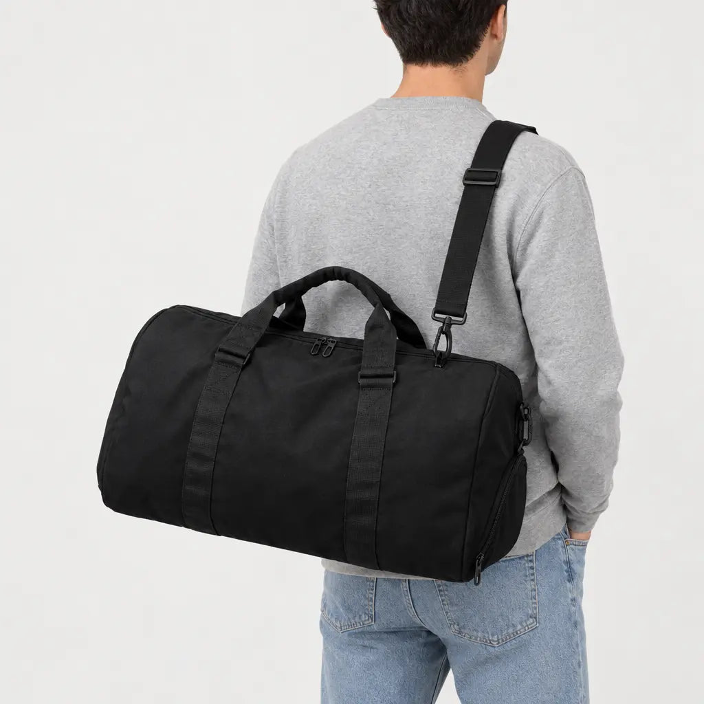 Sac de voyage homme à compartiment chaussures - noir
