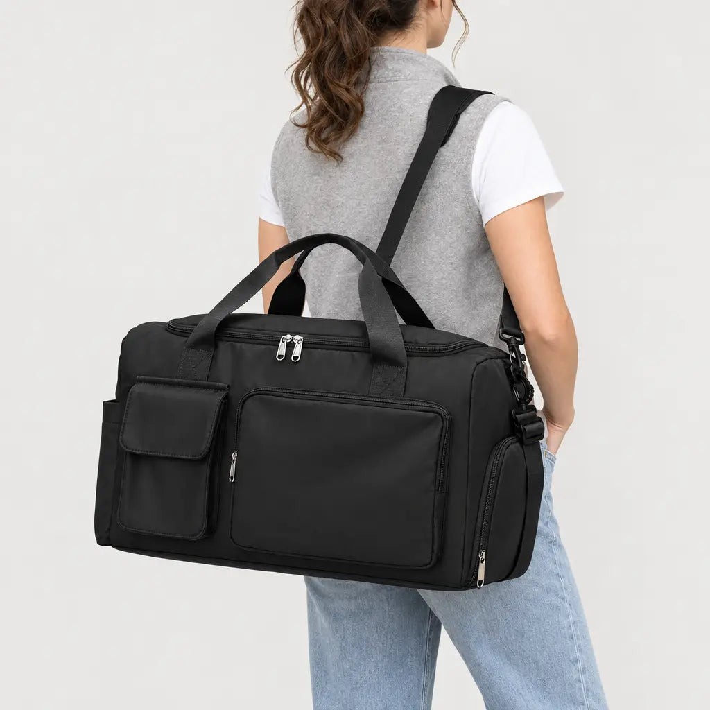 Sac de voyage femme à compartiment chaussures - noir