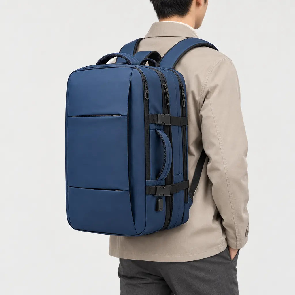 Sac à dos ordinateur extensible - bleu
