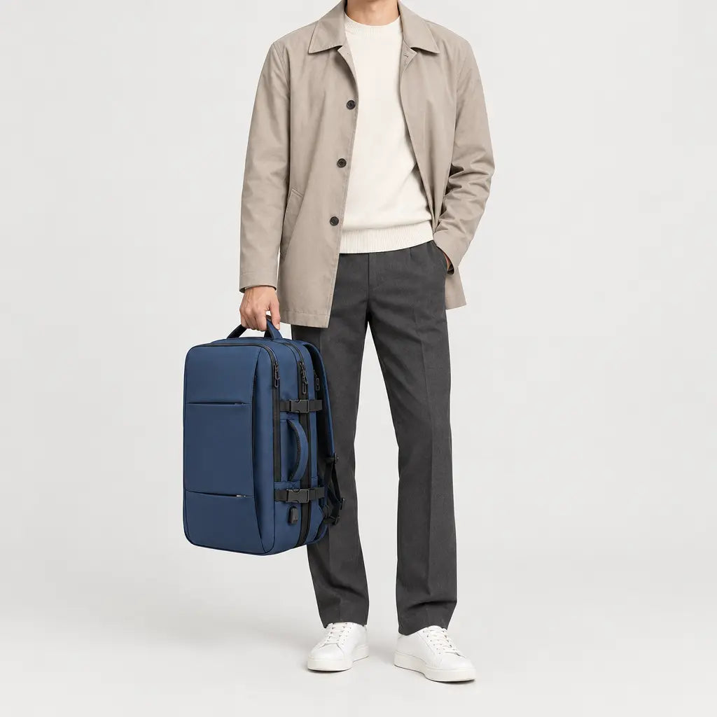 Sac à dos ordinateur extensible - bleu