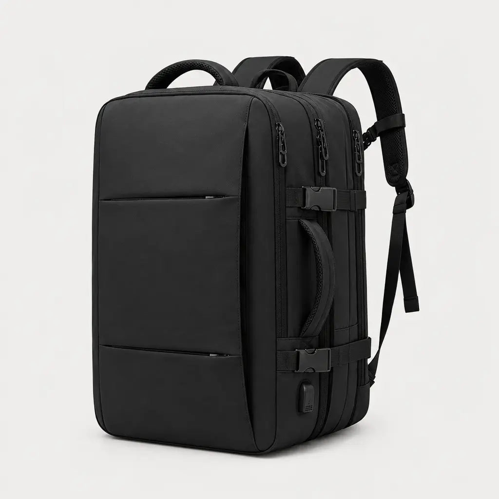 Sac à dos ordinateur extensible - noir