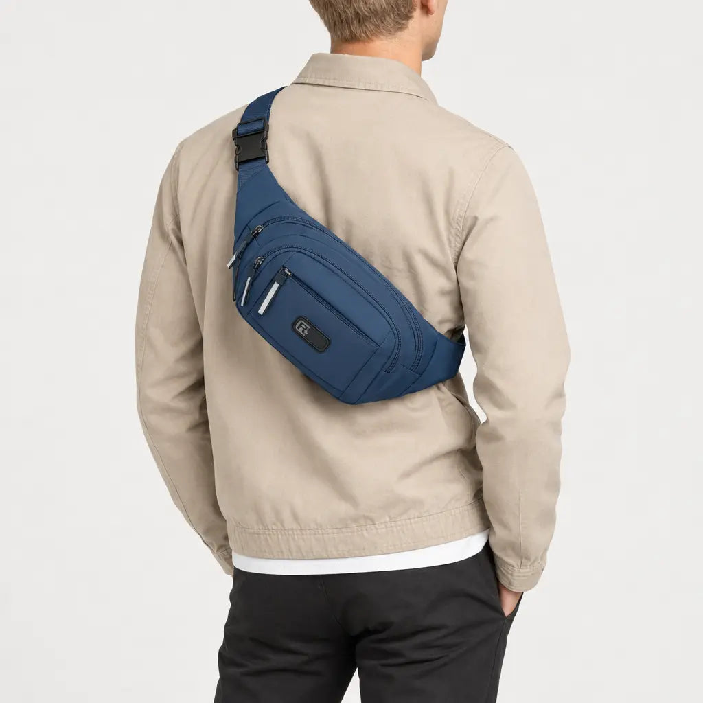 Sac banane antivol - bleu