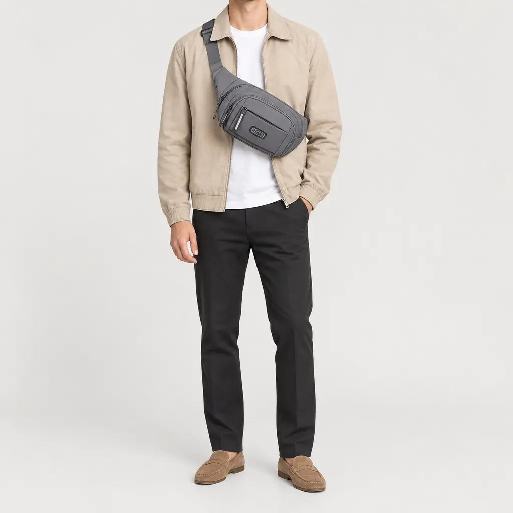 Sac banane antivol - gris