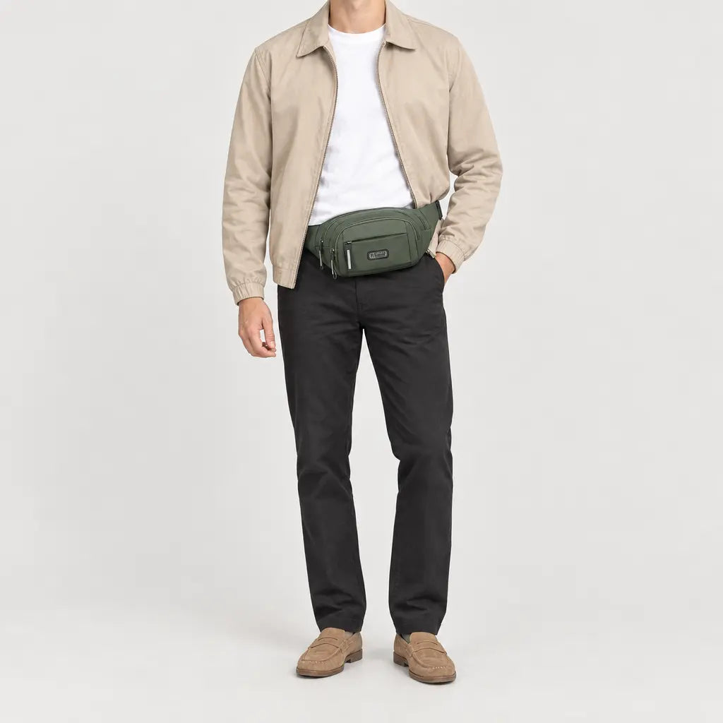 Sac banane antivol - vert
