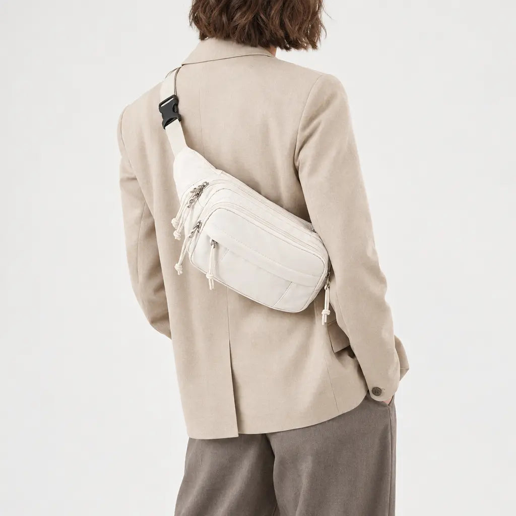 Sac banane à compartiments - blanc