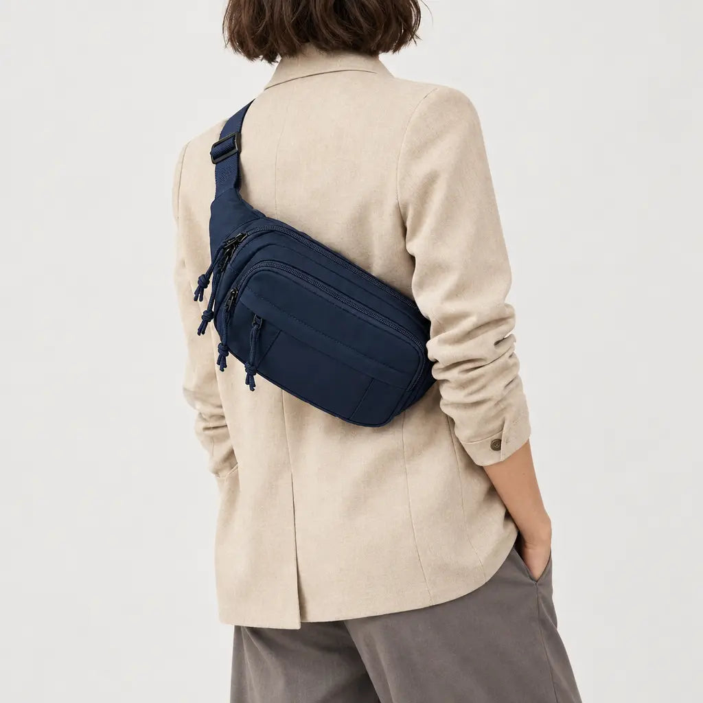 Sac banane à compartiments - bleu-marine