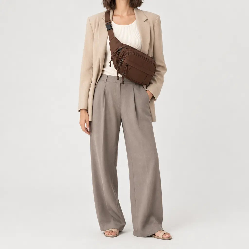 Sac banane à compartiments - marron