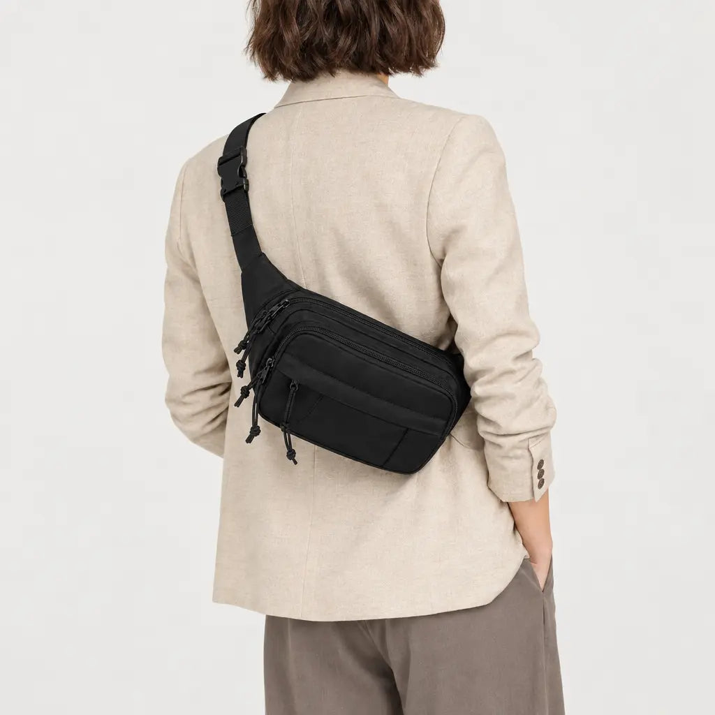 Sac banane à compartiments - noir