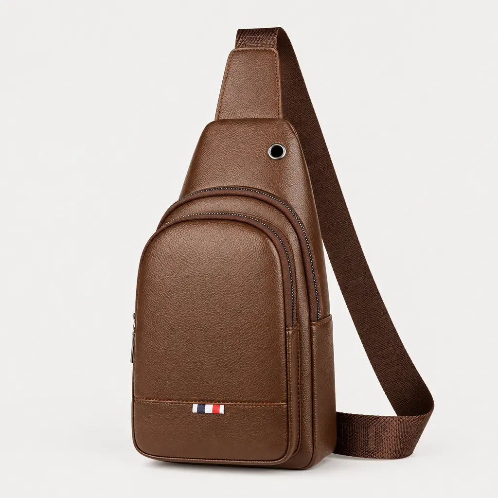 Sacoche de voyage en cuir - marron