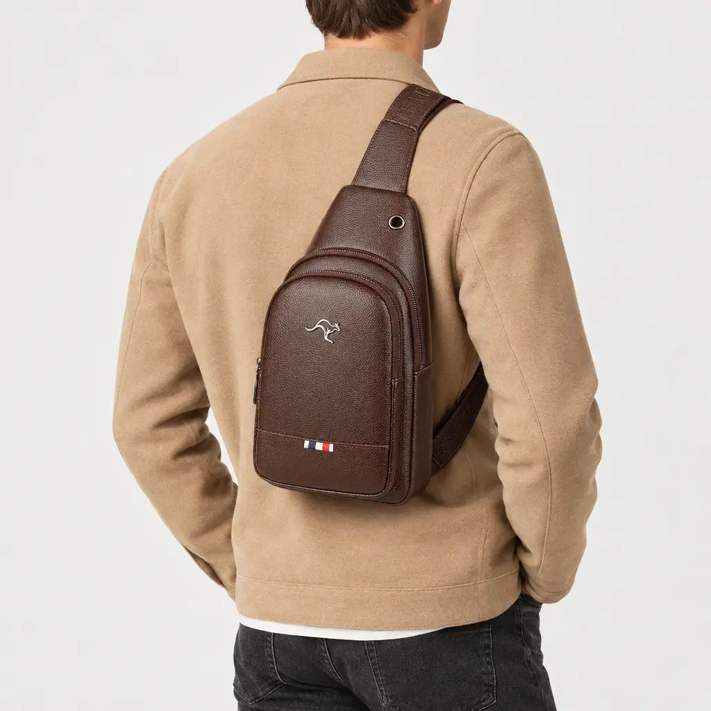 Sacoche de voyage en cuir - marron