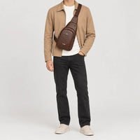 Sacoche de voyage en cuir - marron