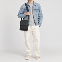 Sac bandoulière homme en cuir - noir