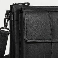Sac bandoulière homme en cuir - noir