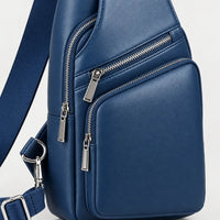 Sacoche homme en simili cuir - bleu