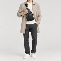 Sacoche homme en simili cuir - noir