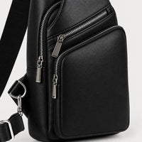 Sacoche homme en simili cuir - noir