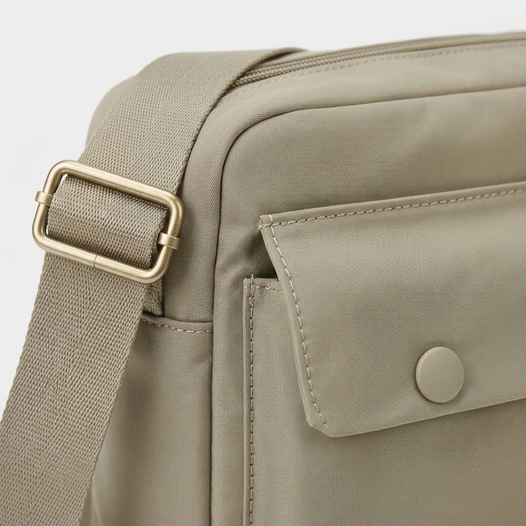 Sac bandoulière unisexe en nylon - kaki