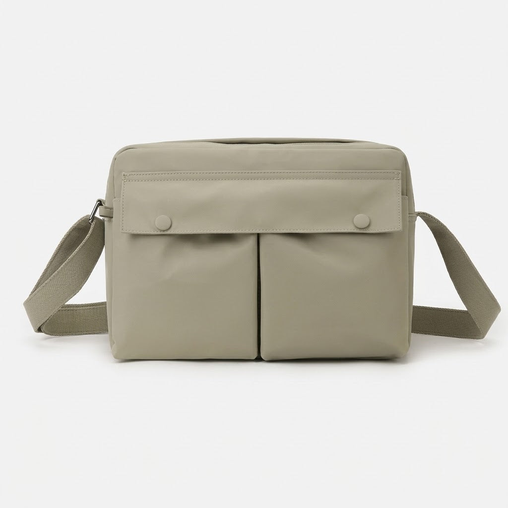 Sac bandoulière unisexe en nylon - kaki