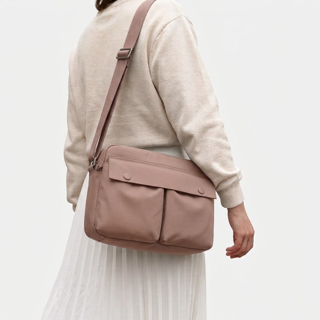 Sac bandoulière unisexe en nylon - rose
