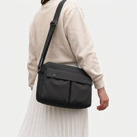 Sac bandoulière unisexe en nylon - noir