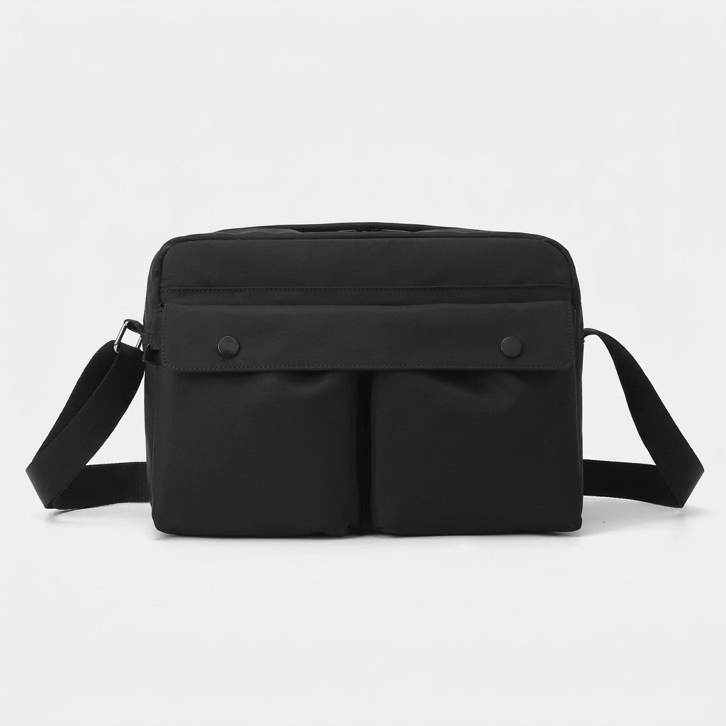 Sac bandoulière unisexe en nylon - noir