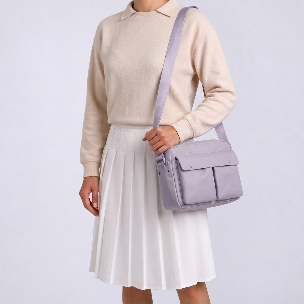 Sac bandoulière unisexe en nylon - violet