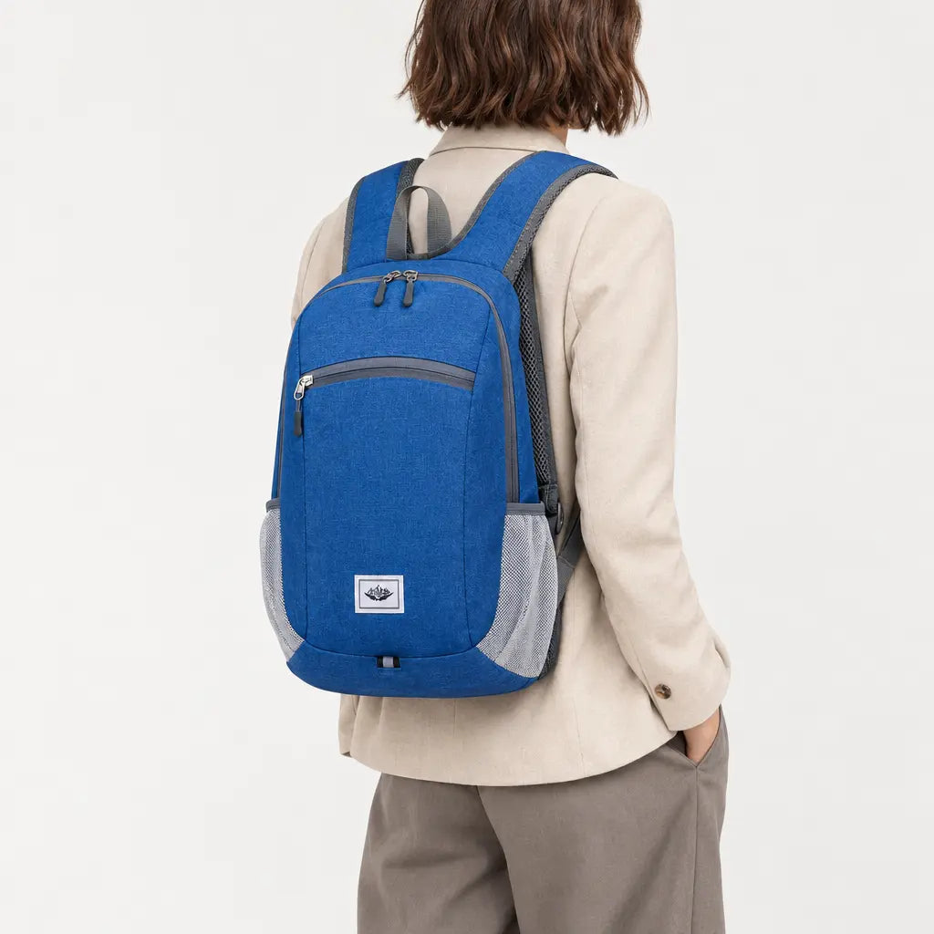 Sac à dos pliable - bleu-saphir