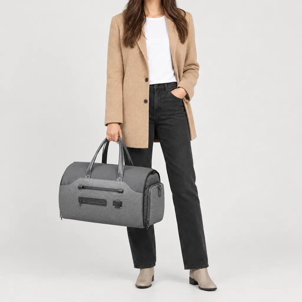 Sac porte-costume à compartiment chaussures - gris