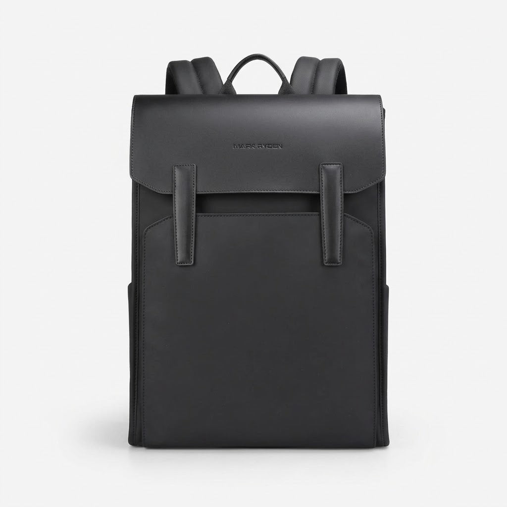 Sac ordinateur homme en cuir imperméable - noir