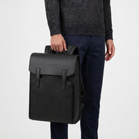 Sac ordinateur homme en cuir imperméable - noir