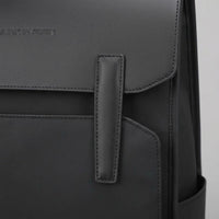 Sac ordinateur homme en cuir imperméable - noir